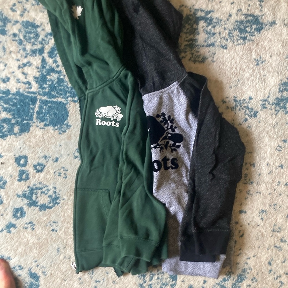 Roots Kids Green and Gray Shirt